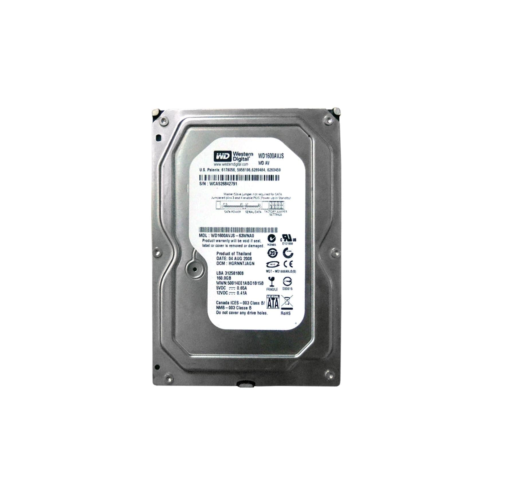 WD1600AVJS Western Digital Av 160GB SATA-II 8MB Buffer Hard Drive