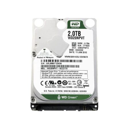 WD20NPVT Western Digital Green 2TB 5400RPM SATA Hard Drive