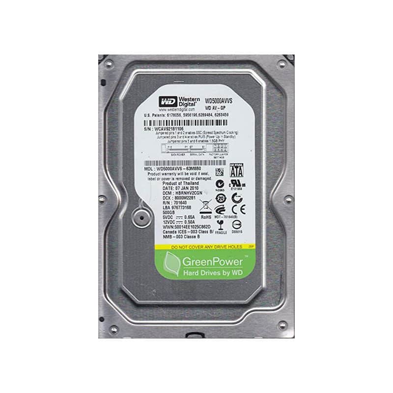 WD5000AVVS Western Digital AV-GP 500GB 7200RPM SATA Hard Drive