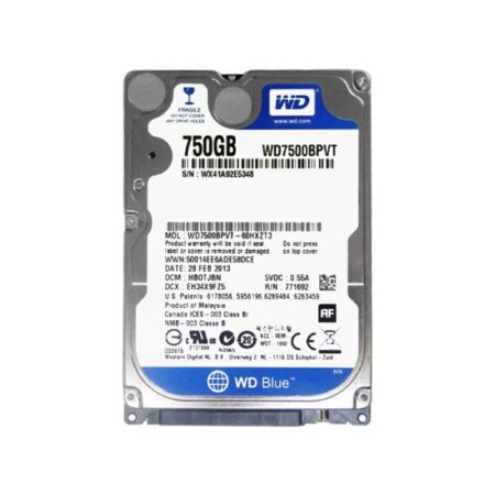 WD7500BPVT-60HXZT3 Western Digital Scorpio Blue 750GB Hard Drive