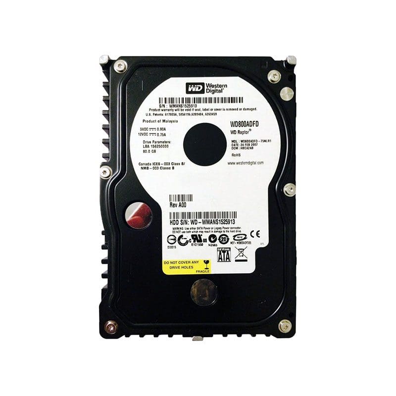 WD800ADFD Western Digital Raptor 80GB 10000RPM SATA Hard Drive
