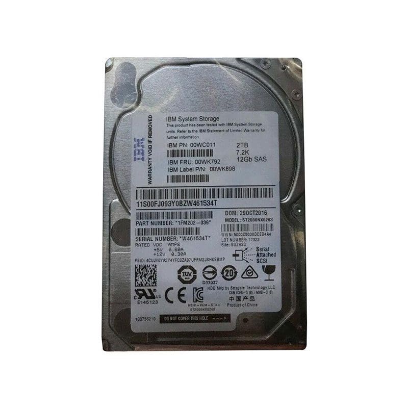 00WC011 Lenovo 2TB 7200RPM SAS 2.5-inch Internal Hard Drive