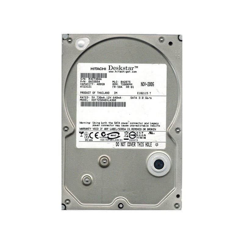 HDT725040VLA360 Hitachi Deskstar T7K500 400GB SATA Hard Drive