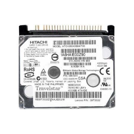 HTC426040G9AT00 Hitachi Travelstar C4K60 40GB ATA-100 Hard Drive