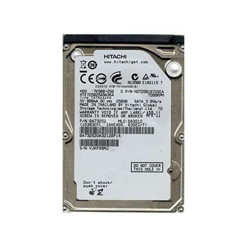 HTE725025A9A364 Hitachi Travelstar 7K500 250GB SATA Hard Drive
