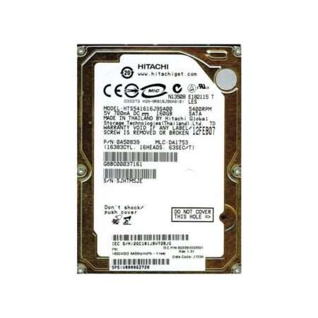 HTS541616J9SA00 Hitachi Travelstar 5K160 160GB SATA Hard Drive