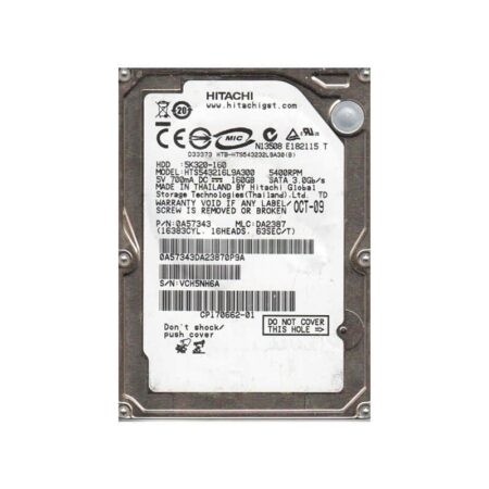HTS543216L9A300 Hitachi Travelstar 5K320 160GB SATA Hard Drive