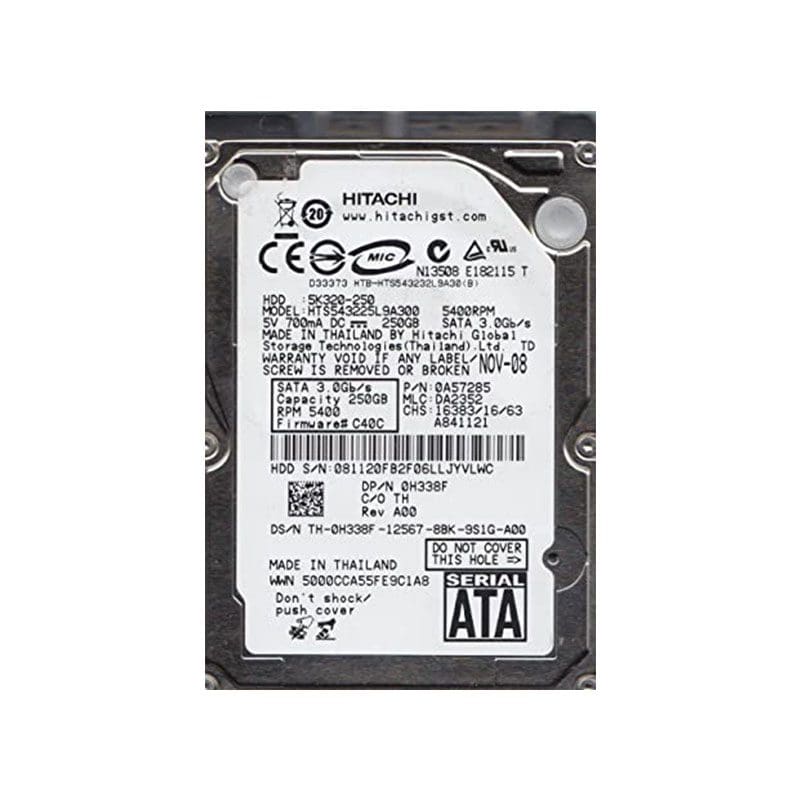 HTS543225L9A300 Hitachi Travelstar 5K320 250GB SATA Hard Drive