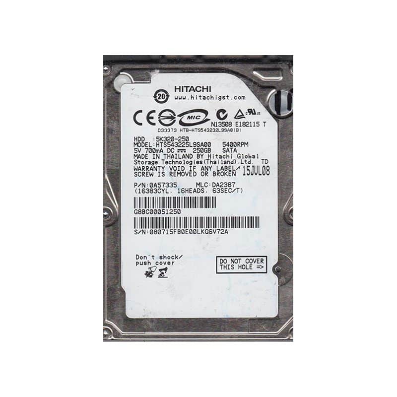 HTS543225L9SA00 Hitachi Travelstar 5K320 250GB SATA Hard Drive