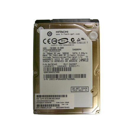 HTS545050B9A300 Hitachi Travelstar 5K500.B 500GB SATA Hard Drive