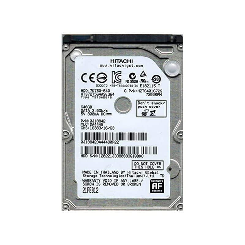 HTS727564A9E364 Hitachi Travel star 7K750 640GB SATA Hard Drive
