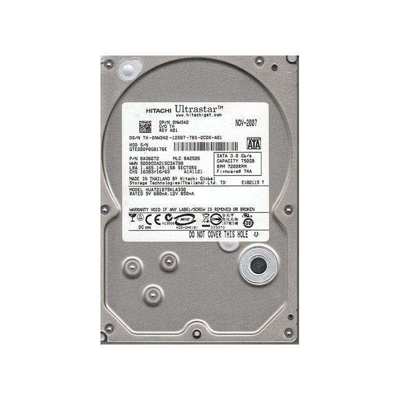HUA721075KLA330 Hitachi Ultrastar A7K1000 750GB SATA Hard Drive