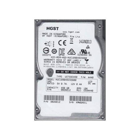 HUC109045CSS600 HGST Ultrastar C10K900 450GB SAS Hard Drive