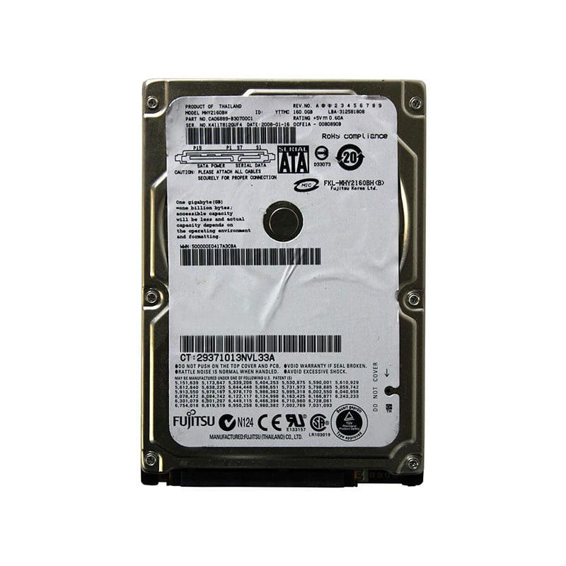 MHY2160BH Fujitsu Mobile 160GB 5400RPM SATA 1.5Gbps Hard Drive