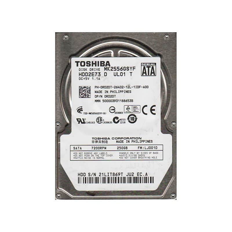 MK2556GSYF Toshiba 250GB 7200RPM SATA 3Gbps Hard Drive