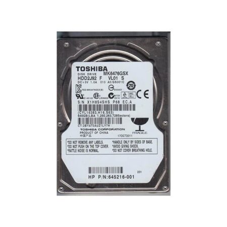 MK6476GSX Toshiba 640GB 5400RPM SATA 3Gbps Hard Drive