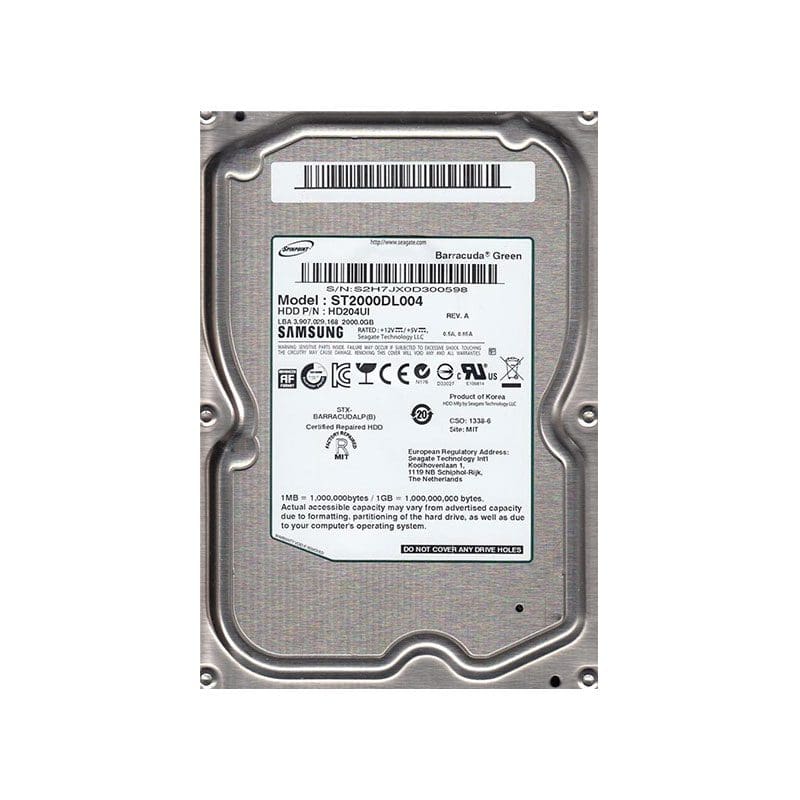 ST2000DL004 Seagate Barracuda Green 2TB 5400RPM SATA Hard Drive
