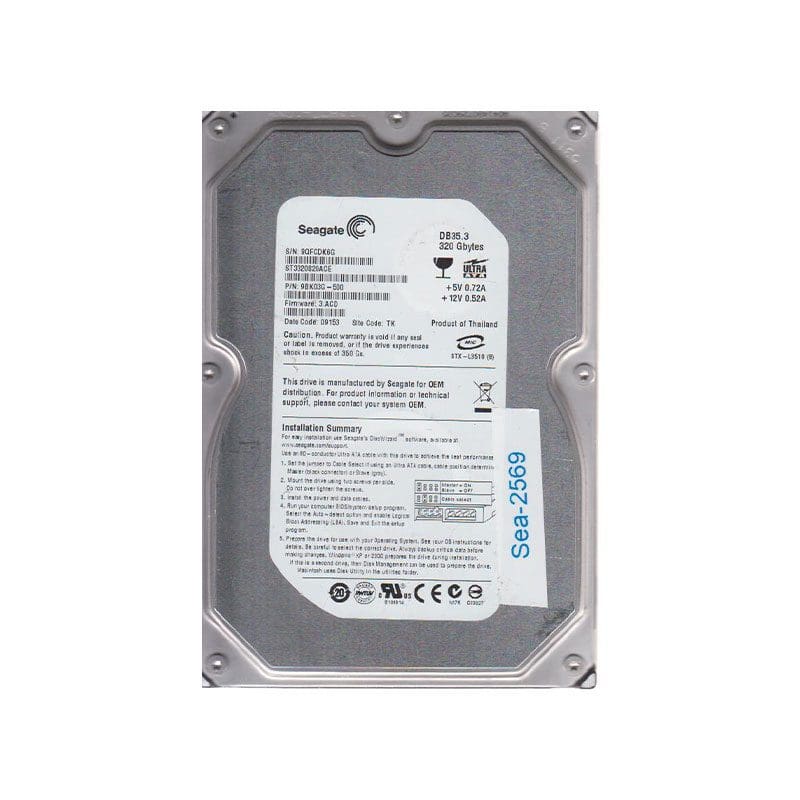 ST3320820ACE Seagate DB35 Series 320GB 7200RPM Hard Drive