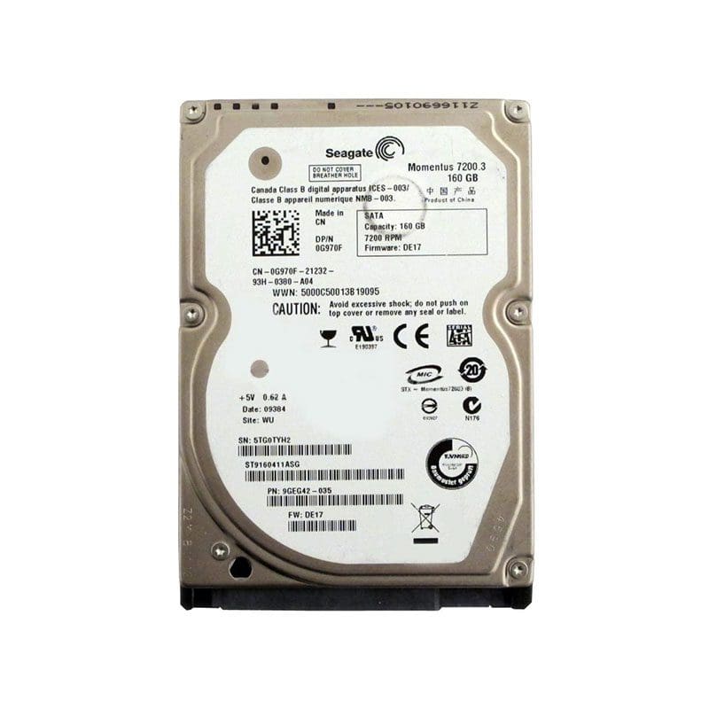ST9160411ASG Seagate Momentus 7200.3 160GB SATA Hard Drive