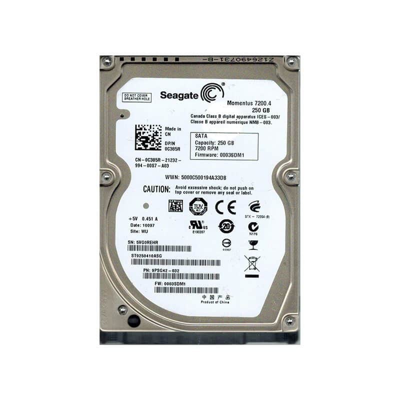 ST9250410ASG Seagate Momentus 7200.4 250GB SATA Hard Drive